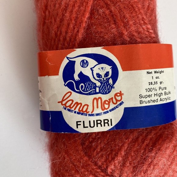 9 Vintage Lana Moro Flurri Yarn Skeins Brushed Acrylic 1oz 93yd Each Orange #224 - Picture 3 of 10